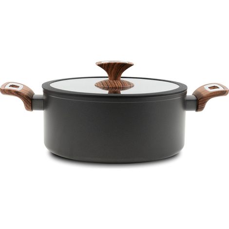 Casseruola Ø 24cm Antiaderente Induzione Silex Elegance Wood Nero (1/5)