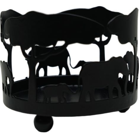 Candelabros cilíndricos, portavelas con forma de animal, bandeja para velas vintage con silueta de elefante (1/5)