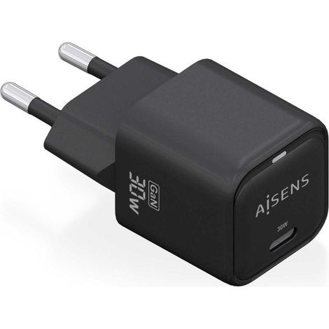 Ladegerät gan de wall aisens asch-30w1p019-bk/ 1xusb type-c/ 30w