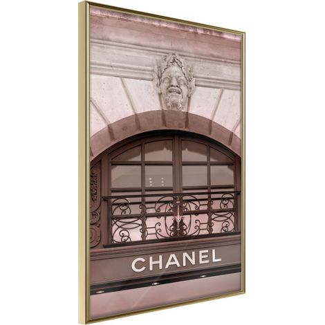 Affiche Murale Encadrée "Chanel" 30 x 42 cm Or