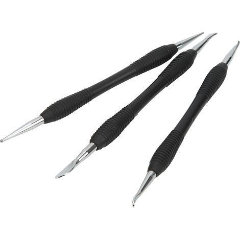 Kit de 3 Outils en Acier Inoxydable pour Sculpture et Finition du Cuir - Matériel de Maroquinerie DIY à Domicile