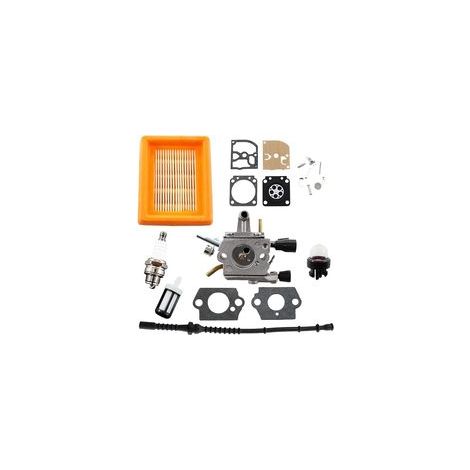 Vergaser mit Kraftstofffilter, Kraftstoffleitung und Luftfilter für Stihl Freischneider FS120, FS200, FS250, FS300, FS350, FS400, FS450 und FS480 (1/5)