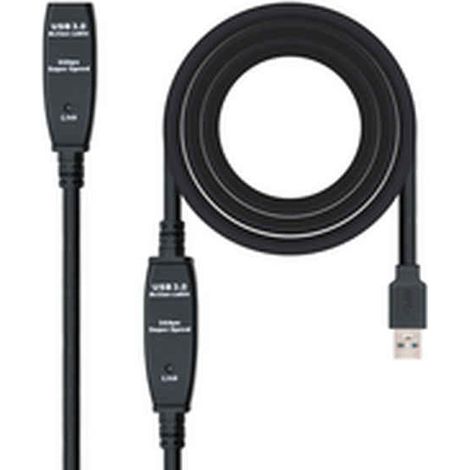Cable Alargador USB 3.0 Nanocable 10.01.0313/ USB Macho - USB Hembra/ 15m/ Negro (1/5)