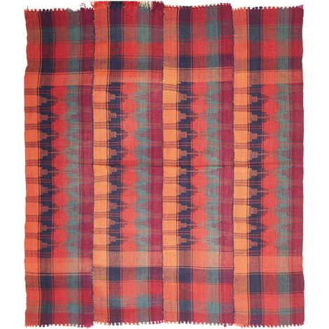 Authentique tapis d'Orient kilim fait main 180x190 rouge et orange (1/5)