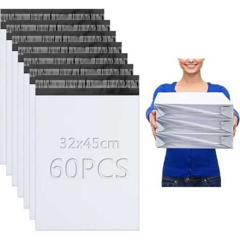 Neptune – Pochette d'expédition 60 pièces 32x45 cm – Enveloppe plastique opaque imperméable – Fermeture auto-adhésive pour textiles et accessoires (1/5)