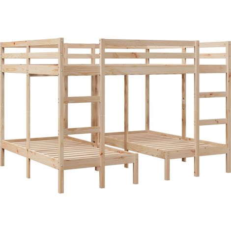 Maison Exclusive - Giroletto Castello Triplo 160x200/80x160cm Legno Massello Pino