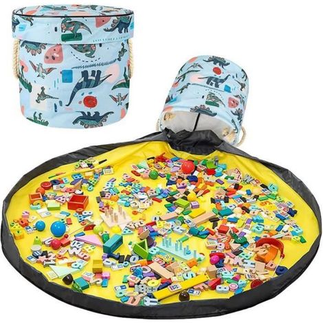 Sac de Rangement Jouet,Tapis de Jeu Organisateur de Organisateur Rangement pour Tapis de Jeu Pliable Tapis Panier de Rangement (1/4)