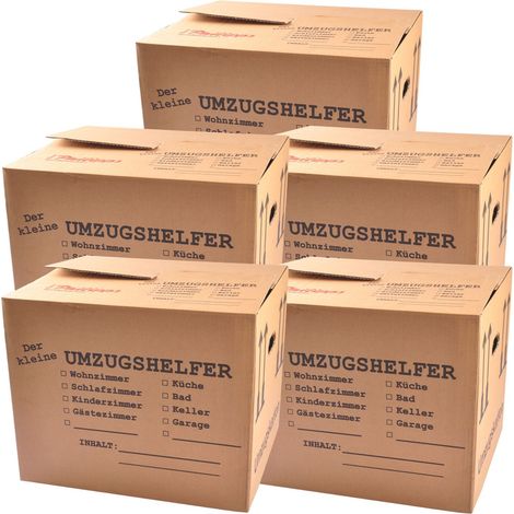BURI 5er-Set Umzugskartons 41x35x34 Umzugskiste Bücherkiste Archivkarton Transportbox (1/3)