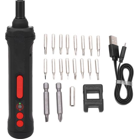Tournevis électrique sans fil rechargeable avec lampe LED, kit outil d’entretien (1/5)