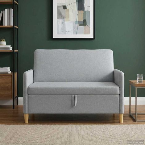 vidaXL Sofá con almacenamiento Gris Claro 122 x 78 x 87 cm Poliéster (1/5)