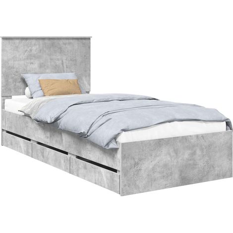 Maison Exclusive - Estructura de cama Gris Concreto 90 x 190 cm M