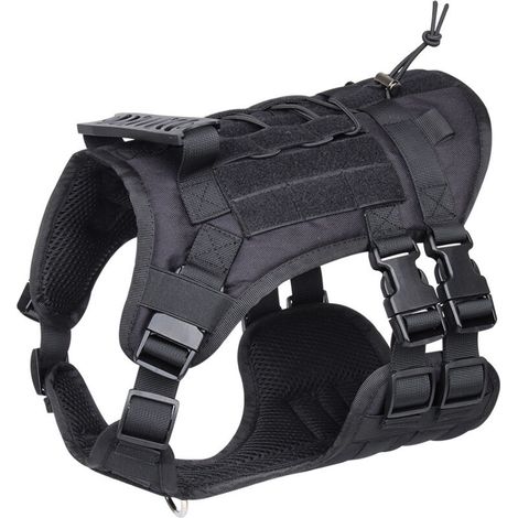 Gilet Réglable Pour Chien - 1 Pièce - Buste 60-80 cm - Cou 50-68 cm - Noir - Pour Entraînement Et Activités Extérieures (1/3)