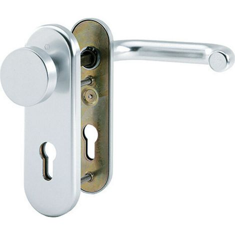 HOPPE® FH Schutz-Wechselgarnitur mit Kurzschild Paris FS-58/3331K/353K-1/138F, Aluminium, 1902364 (1/4)