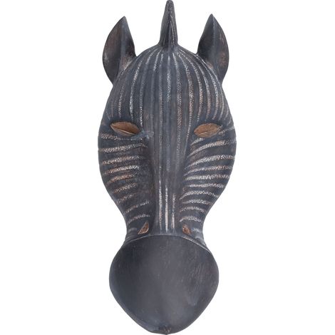 Sculpture murale décorative innovante et durable en forme de tête d'animal, idéale pour le salon, la maison ou le bureau. Modèle J826 : Tête de zèbre à demi-visage. (1/5)