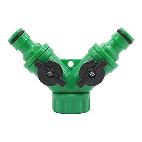 Accessoires de raccordement de tuyau d'arrosage Vanne à 2 voies Robinet 3/4" Tuyaux d'arrosage Séparateurs de tuyaux Outils agricoles en plastique ABS Raccords d'irrigation goutte à goutte 10 pièces (1/4)
