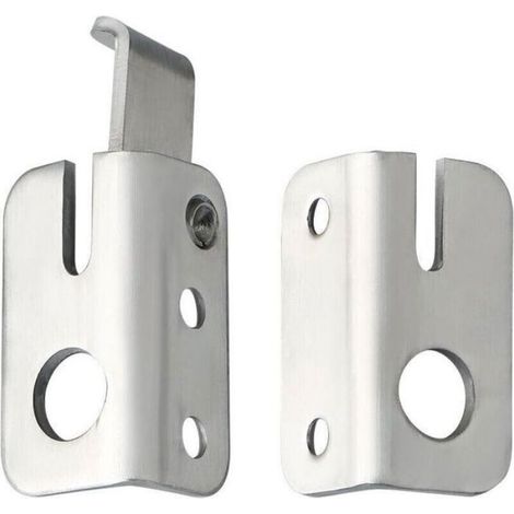1 Verrou de porte coulissante,Acier inoxydable,Finition brossée,Sécurité antivol,Porte fenêtre placard (1/3)