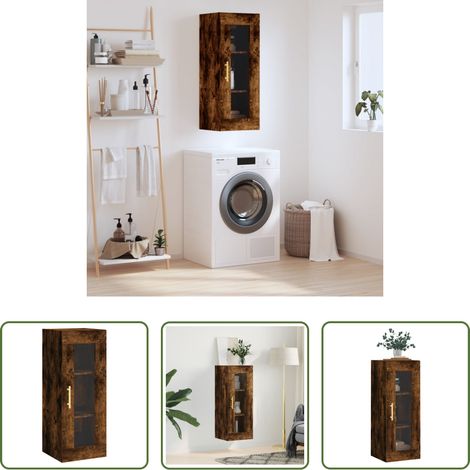 Holzschrank -  Wandschrank Räuchereiche 34,5x34x90 cm (1/5)