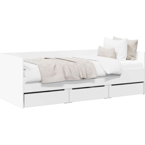 Cama de día con cajón con cabecera Blanco Madera de ingeniería vidaXL