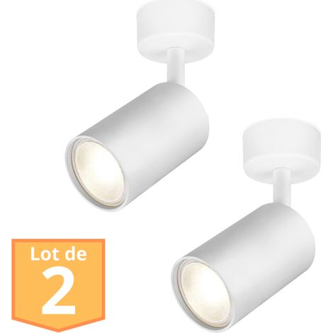 Lot de 2 Spots de plafond orientables blanc GU10 35W (1/5)
