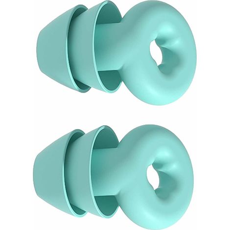 Bouchons d'oreilles antibruit pour dormir, en silicone souple réutilisable, étanches et résistants au ronflement, pour le travail et la natation (vert). (1/5)