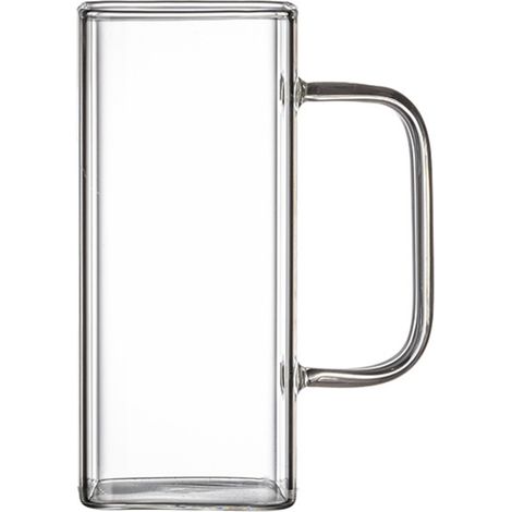 Eleganter quadratischer Glaskrug, quadratischer Bierkrug, wiederverwendbares Wasserglas, Glasmaterial
