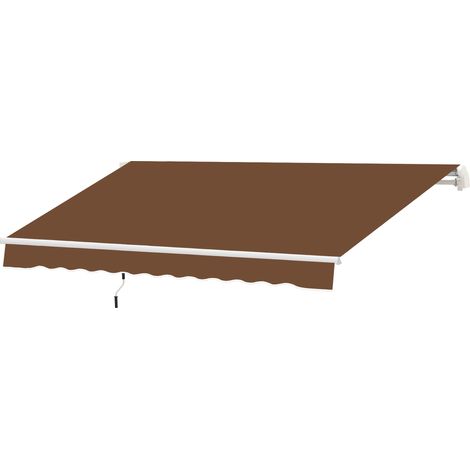 Toldo pared brazo articulado manivela aluminio poliéster 295x245 cm café (1/5)