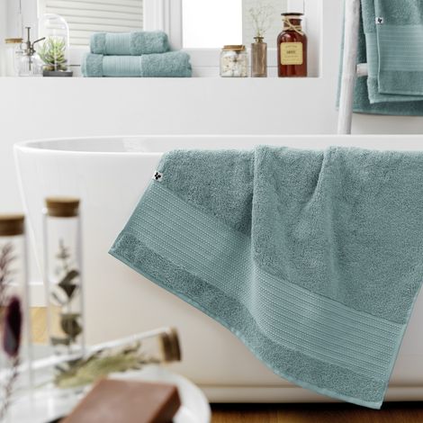 Drap de Douche 70 x 130 cm – Coton Épais 600 g/m² – Garance Bleu glacier (1/4)