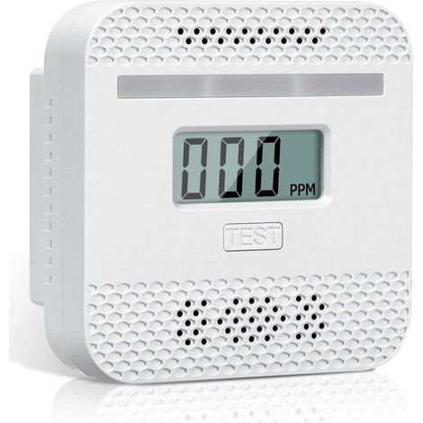 Carbon Monoxide Detector, Intelligent Carbon Monoxide Detector with LCD Screen, Compliant with EN 50291 Standard, with Test Button and LED Status Indicator (Mini 1PC) (1/4)