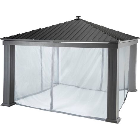 Zanzariera per pergola in ardesia Patia 4x4m in poliestere - Hespéride