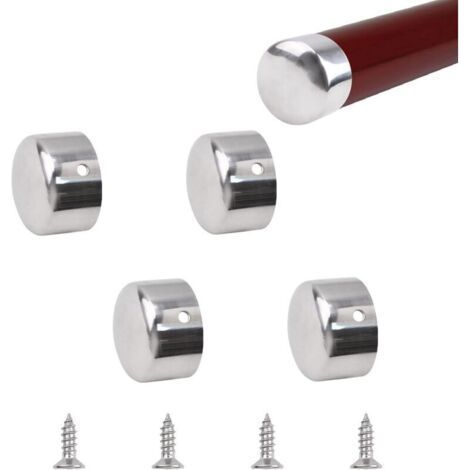 Round Stainless Steel End Caps for Handrail - Set of 4, Diameter 38mm, Neat and Elegant Finish (1/4)