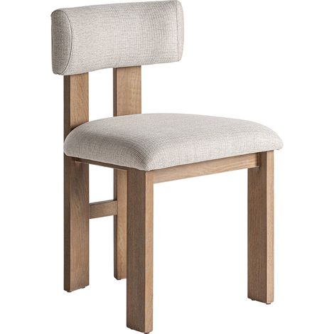 Chaise en frêne et tissu beige vendue par 2 - beige et bois brun (1/5)