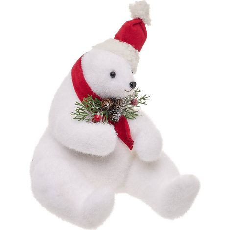 Orso 4ass 20x13x17cm rosso e bianco - Feeric lights & christmas (1/5)