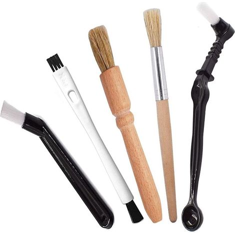 Lot de 5 brosses à café professionnelles avec brosse de nettoyage en bois et brosse à expresso en nylon pour machine à café (1/5)