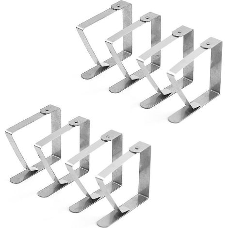 Pince à nappe en acier inoxydable 8 x 7 cm, lot de 8, pour table (1/5)