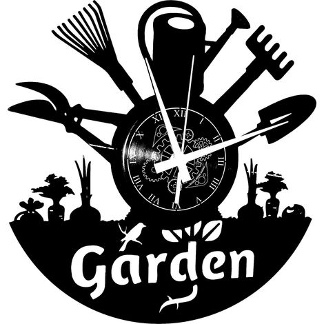 Horloge Murale en Vinyle Cadeau Fait Main Décorations Pour la Maison Home Office Vert Fleurs Jardin (1/5)