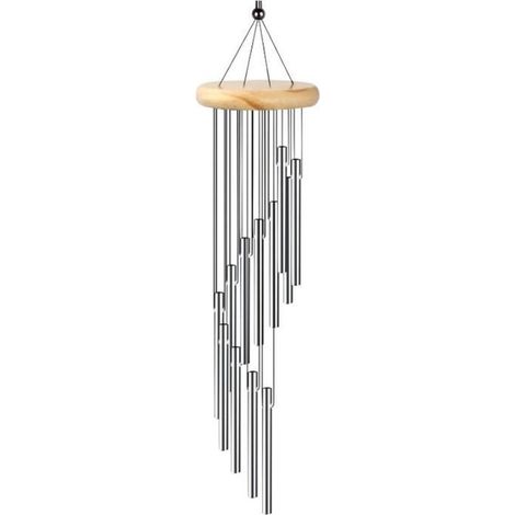 Outdoor Wind Chime, Wind Bell, Decorative Garden Chimes, Silver (1/5)