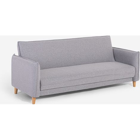 Divano letto 3 posti reclinabile clic clac in tessuto beige Gamma