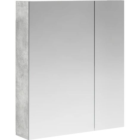 Maison Exclusive - Mobiletto per specchio da bagno con lo scaffale Grigio cemento
