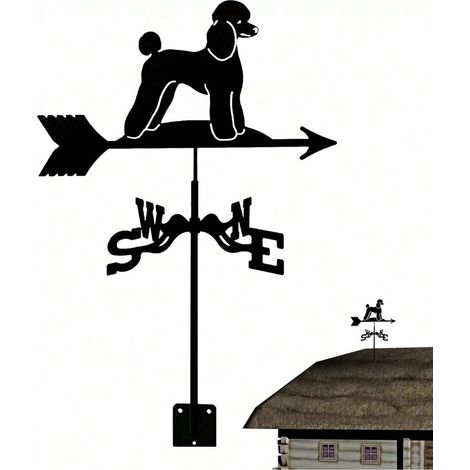 VIP Weather Vane Metal Weather Vane Vintage Black Hollow Wind Direction Indicator For Garden Roof Decorative Fence (1/5)