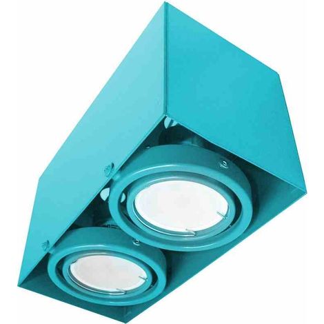 Plafonnier spot LED Milagro Blocco ML845 turquoise métal