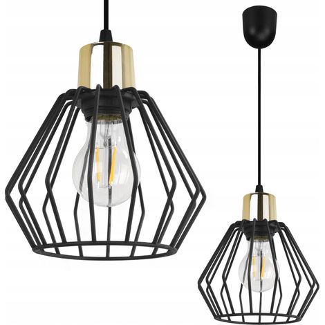 Hängelampe, Deckenleuchter, Drahtschirm, LED