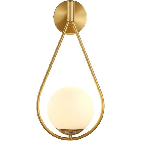 Applique murale à Led Moderne Intérieur Industriel Rétro,verre,boule ronde,métal E27 bronze