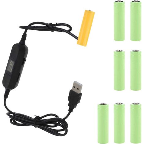 Wiederverwendung von USB-zu-AA-Dummybatterien mit Schaltervoltmeter zum Ersetzen von 1-8 AA-Batterien