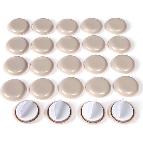 Confezione da 24 cuscinetti adesivi per mobili (2,5 cm) – Cuscinetti rotondi per sedie e mobili su moquette (1/5)