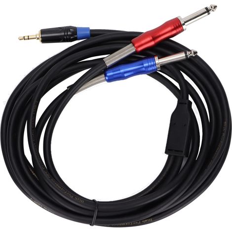 Câble adaptateur audio 3.5mm vers double 1/4 pouce mono, 3 mètres, pour équipement audio (1/5)
