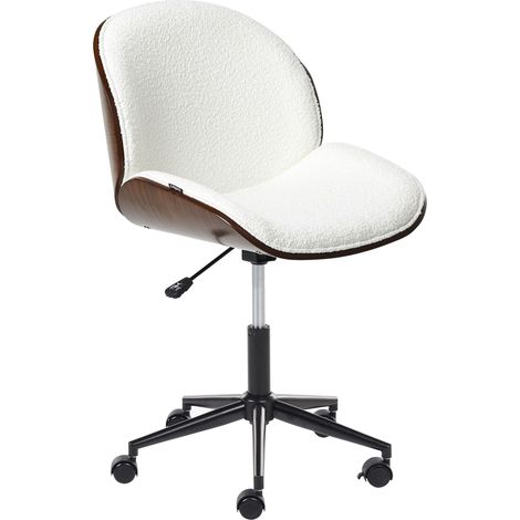 Desk Chair MENESHA Boucle White
