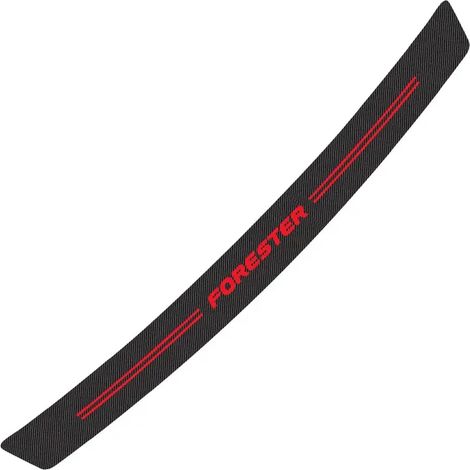 (Lettres rouges) Protection de seuil de porte de coffre en fibre de carbone, autocollant décoratif pour pare-chocs arrière, compatible avec Subaru SF, SG, SH, SJ et SK (1/5)