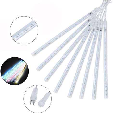 Guirlande lumineuse LED LX effet pluie de météores - couleur - patch de 30 cm, 8 prises (prise européenne)