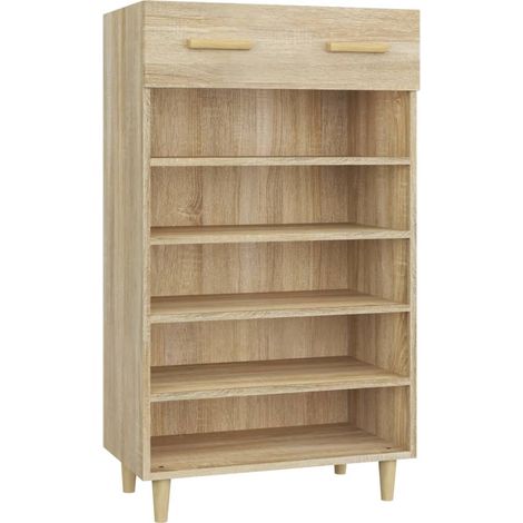 Maison Exclusive - Zapatero madera contrachapada color roble 60x3