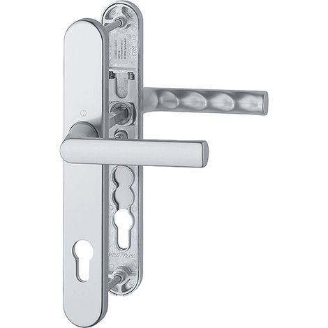 HOPPE Drückergarnitur Schmalschild Hamburg PZ 92/8 mm, 72-82 mm, Aluminium F1